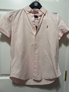 Ralph Lauren Light Pink Short-Sleeve Button-Down Shirt